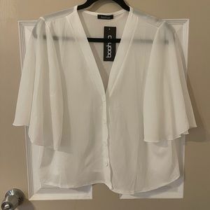 BOOHOO Chiffon Button Up Blouse